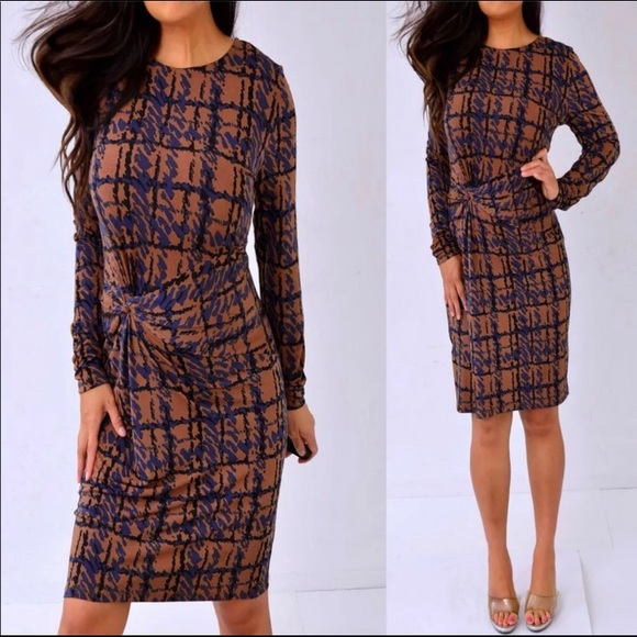 Brown Blue Michael Kors Dress - Picture 8 of 8